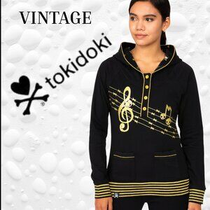 Tokidoki Rare Vintage Hoodie • Black Gold Music Staff • Collector Piece